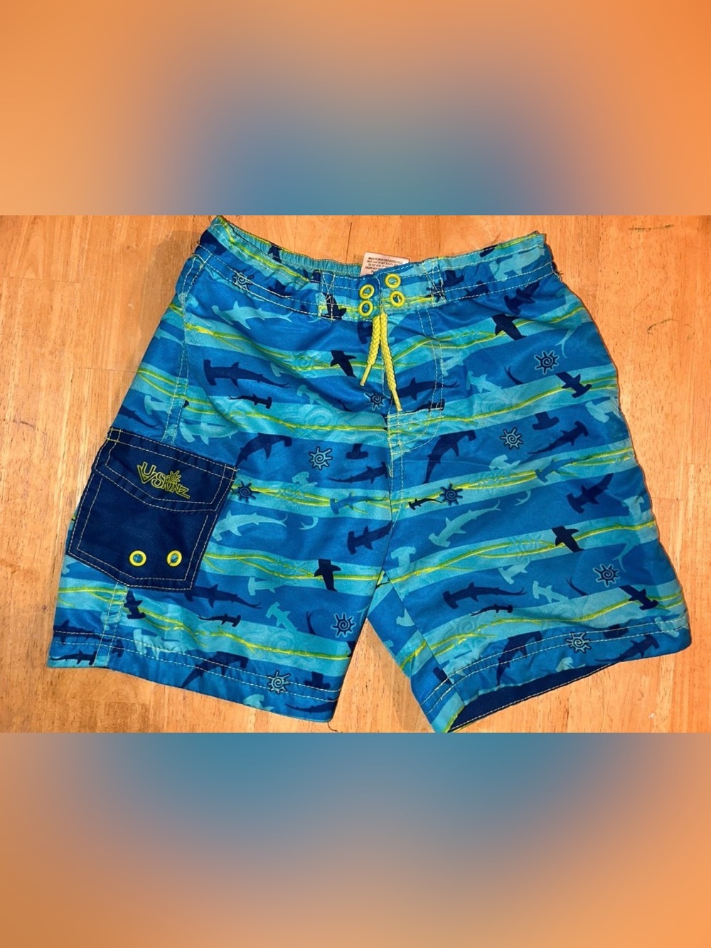 Swim Trunks boys 4t swim shorts swimsuit sharks hammerhead sharks UV Skinz blue
